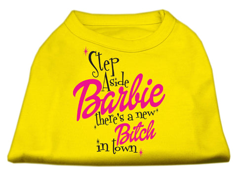 New Bitch in Town Screen Print Dog Shirt Yellow Lg (14)