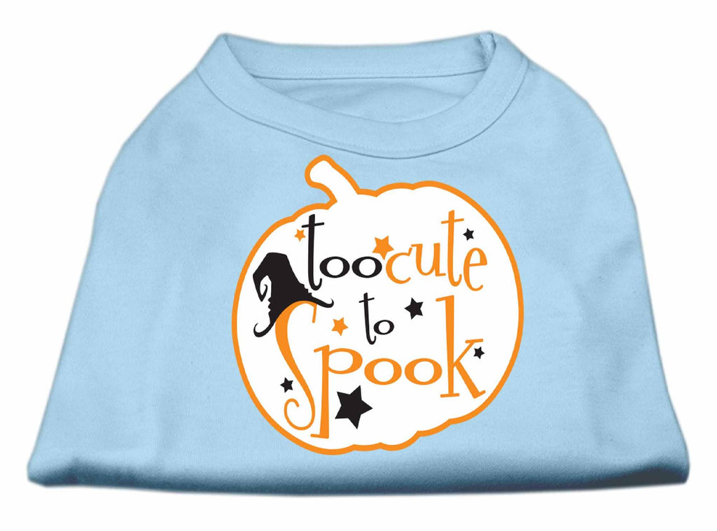 Too Cute to Spook Screen Print Dog Shirt Baby Blue XS (8)