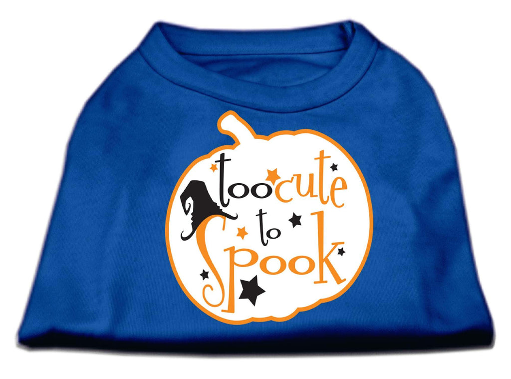 Too Cute to Spook Screen Print Dog Shirt Blue XS (8)