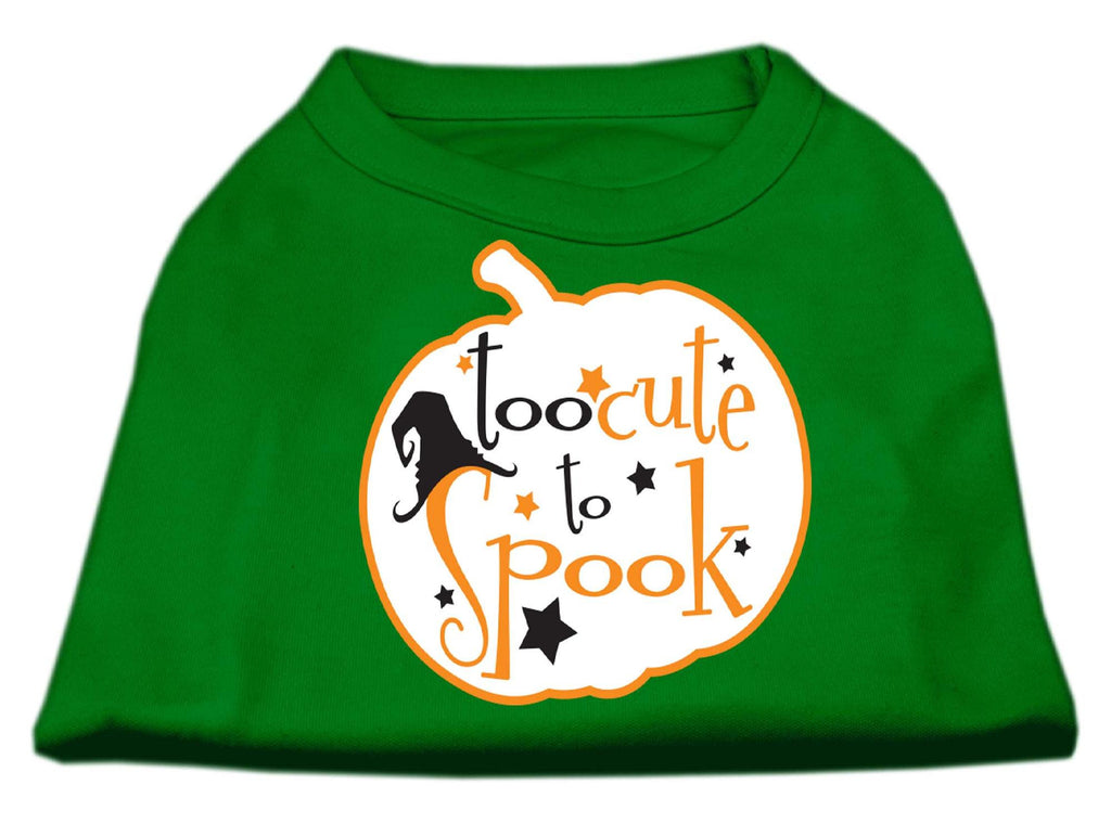 Too Cute to Spook Screen Print Dog Shirt Green XS (8)