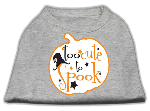 Too Cute to Spook Screen Print Dog Shirt Grey XS (8)