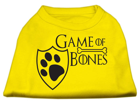 Game of Bones Screen Print Dog Shirt Yellow Lg (14)