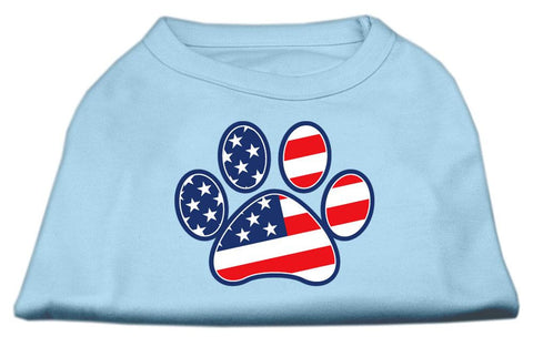 Patriotic Paw Screen Print Shirts Baby Blue L (14)