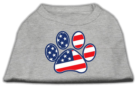 Patriotic Paw Screen Print Shirts Grey L (14)