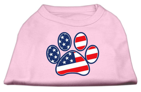 Patriotic Paw Screen Print Shirts Light Pink L (14)