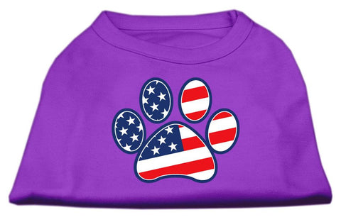 Patriotic Paw Screen Print Shirts Purple L (14)