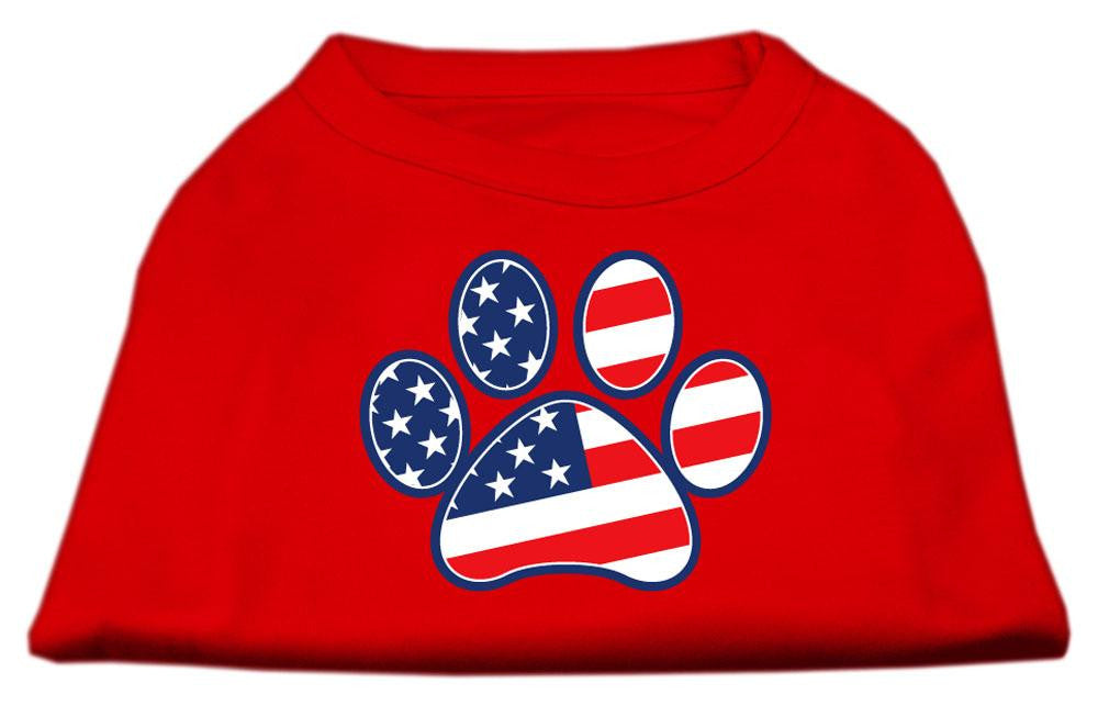 Patriotic Paw Screen Print Shirts Red L (14)