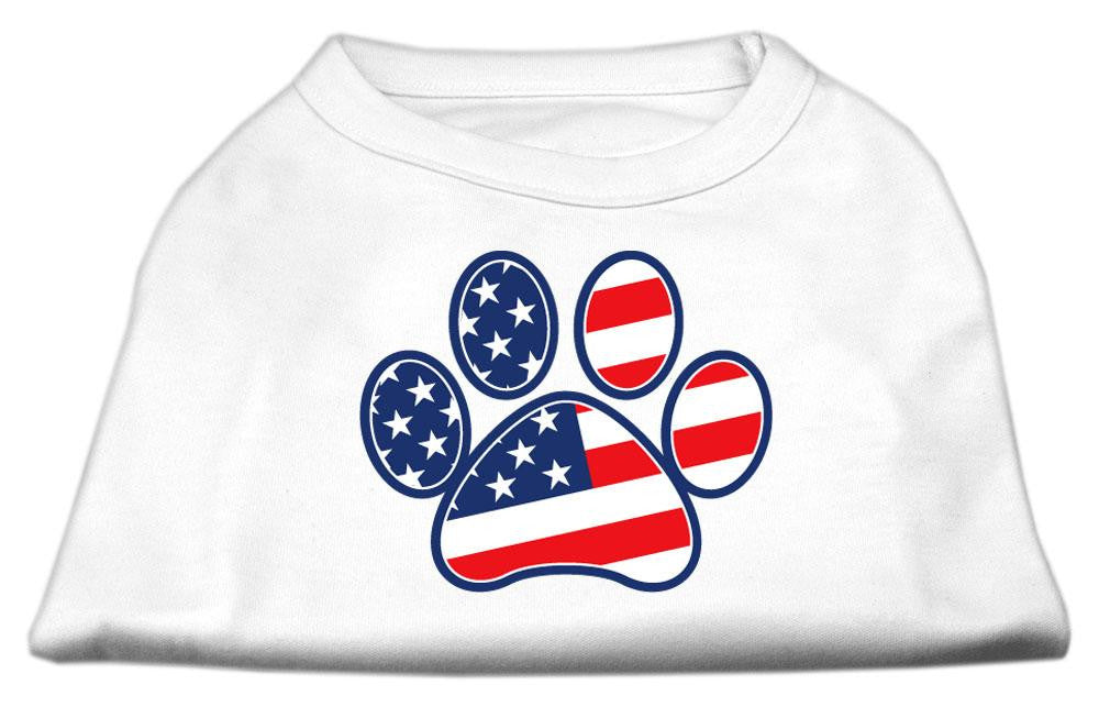 Patriotic Paw Screen Print Shirts White XL (16)