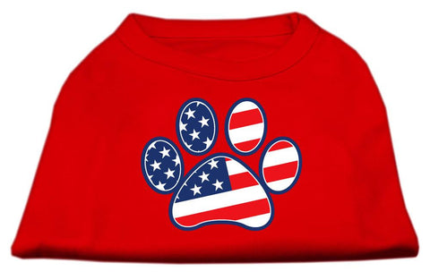 Patriotic Paw Screen Print Shirts Red XS (8)