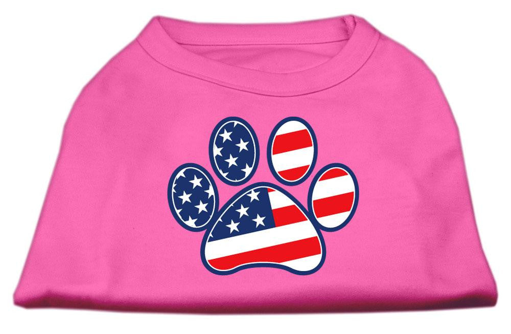 Patriotic Paw Screen Print Shirts Bright Pink XXL (18)