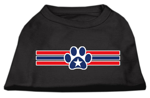 Patriotic Star Paw Screen Print Shirts Black L (14)