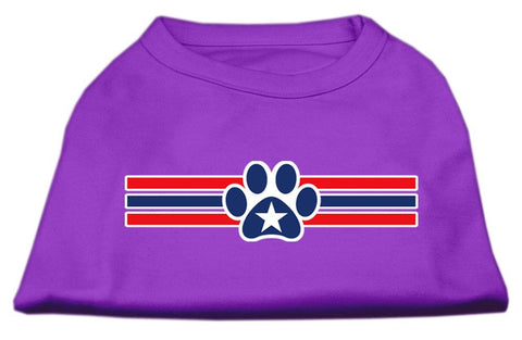 Patriotic Star Paw Screen Print Shirts Purple L (14)