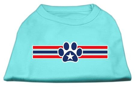 Patriotic Star Paw Screen Print Shirts Aqua M (12)