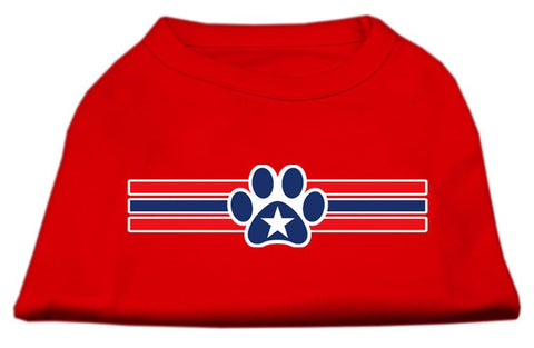 Patriotic Star Paw Screen Print Shirts Red S (10)