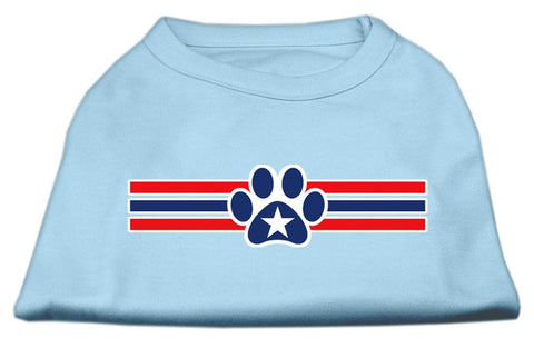 Patriotic Star Paw Screen Print Shirts Baby Blue XS (8)