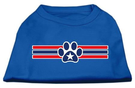 Patriotic Star Paw Screen Print Shirts Blue XS (8)