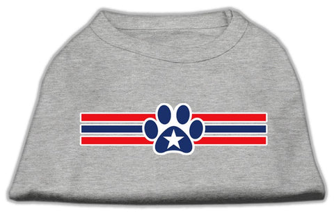 Patriotic Star Paw Screen Print Shirts Grey XS (8)