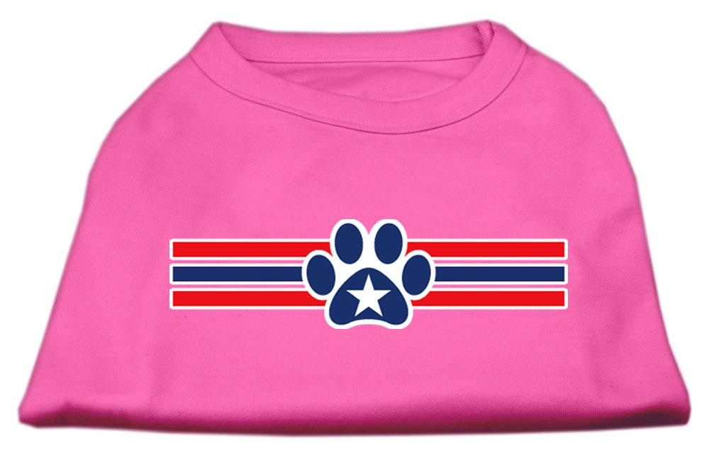 Patriotic Star Paw Screen Print Shirts Bright Pink XXL (18)