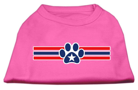 Patriotic Star Paw Screen Print Shirts Bright Pink XXXL(20)