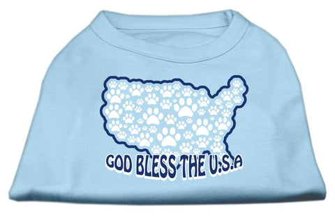 God Bless USA Screen Print Shirts Baby Blue L (14)