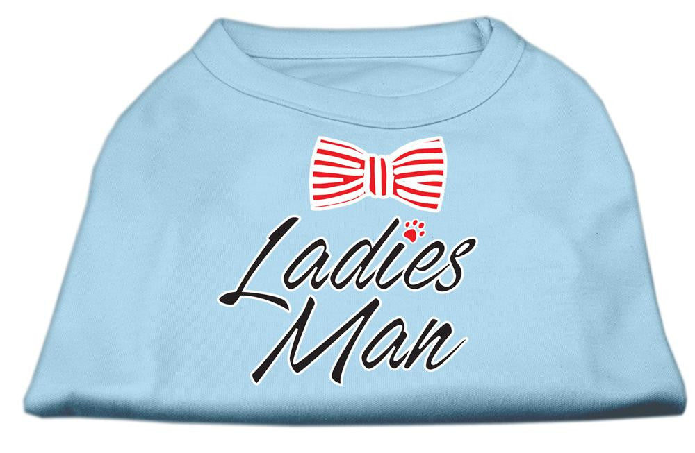 Ladies Man Screen Print Dog Shirt Baby Blue Lg (14)