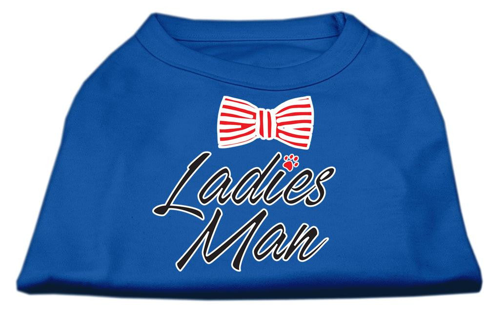 Ladies Man Screen Print Dog Shirt Blue XL (16)