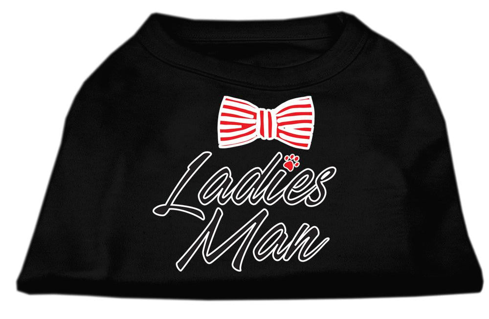 Ladies Man Screen Print Dog Shirt Black XS (8)