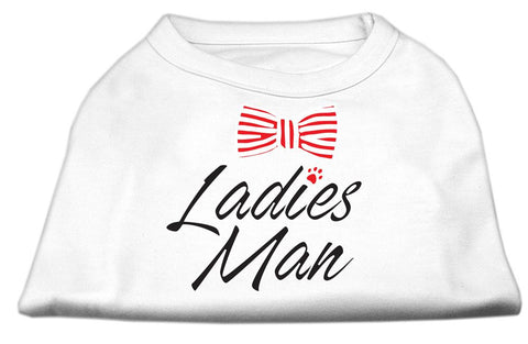 Ladies Man Screen Print Dog Shirt White XS (8)