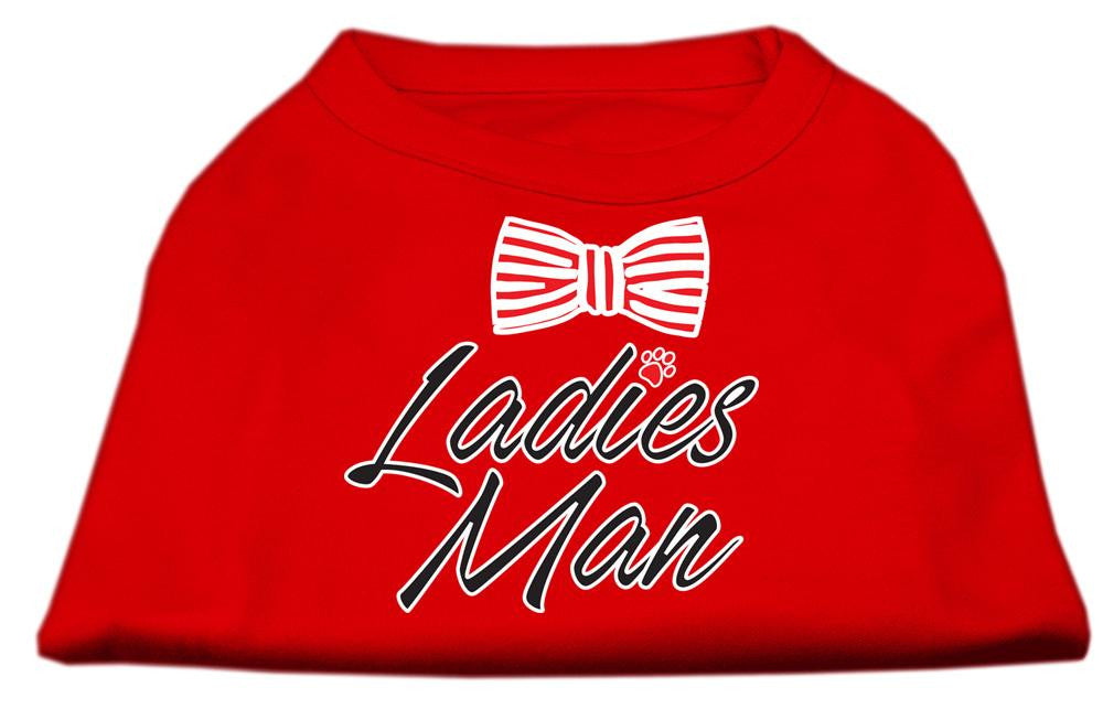 Ladies Man Screen Print Dog Shirt Red XXXL (20)