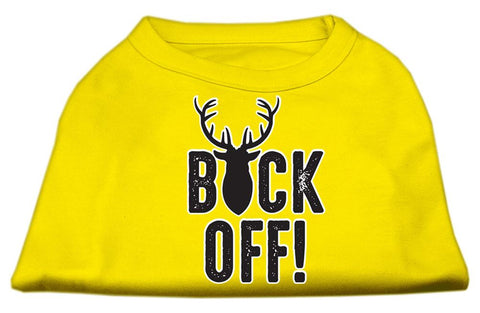 Buck Off Screen Print Dog Shirt Yellow Lg (14)