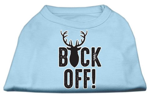 Buck Off Screen Print Dog Shirt Baby Blue Med (12)