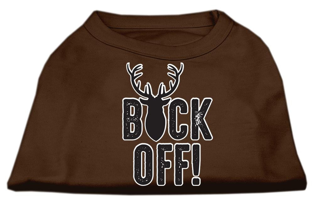 Buck Off Screen Print Dog Shirt Brown Sm (10)