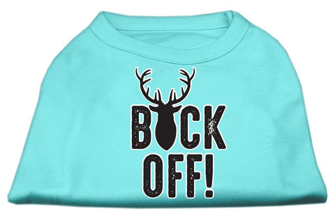 Buck Off Screen Print Dog Shirt Aqua XL (16)