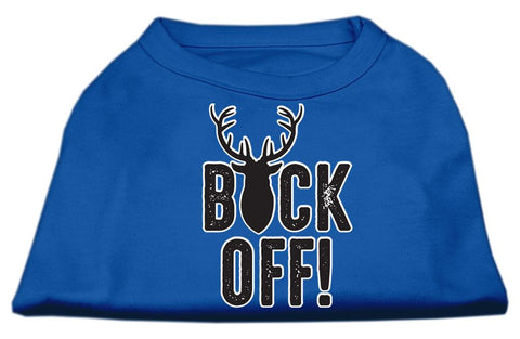 Buck Off Screen Print Dog Shirt Blue XXL (18)