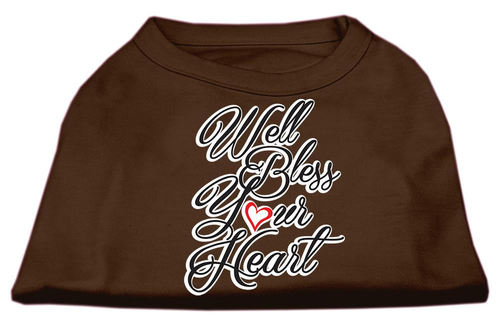 Well Bless Your Heart Screen Print Dog Shirt Brown Lg (14)