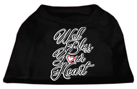 Well Bless Your Heart Screen Print Dog Shirt Black Sm (10)