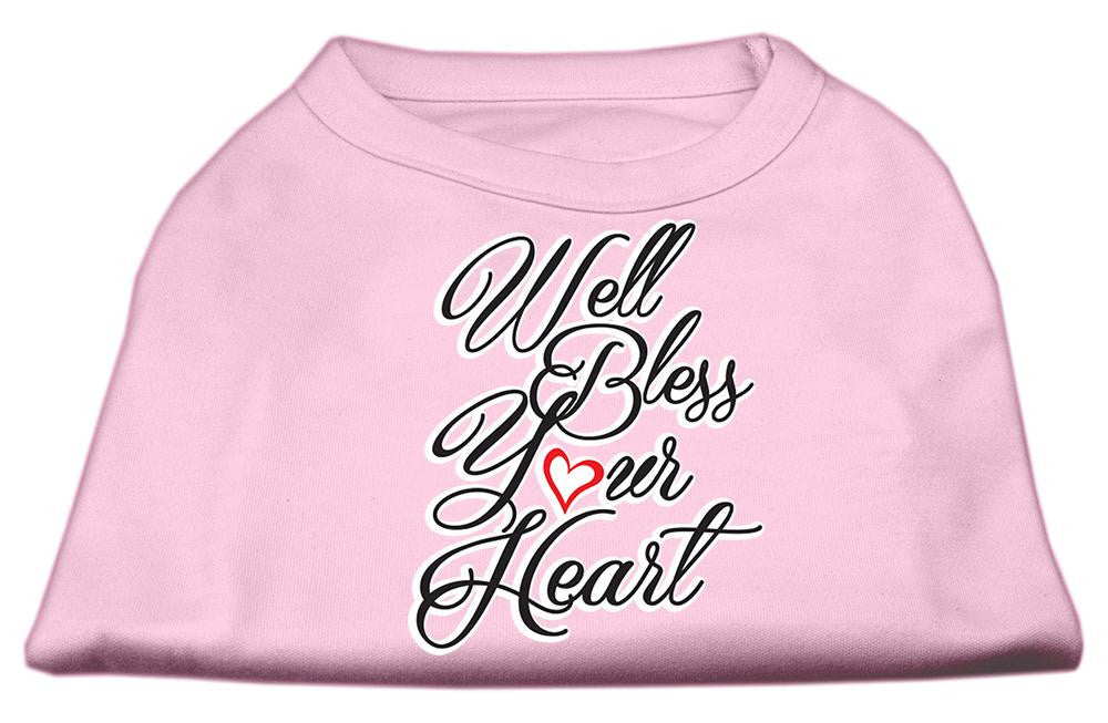 Well Bless Your Heart Screen Print Dog Shirt Light Pink Sm (10)