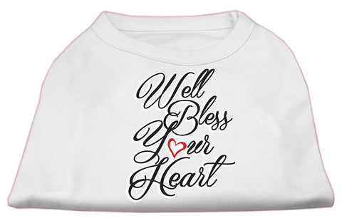 Well Bless Your Heart Screen Print Dog Shirt White XL (16)