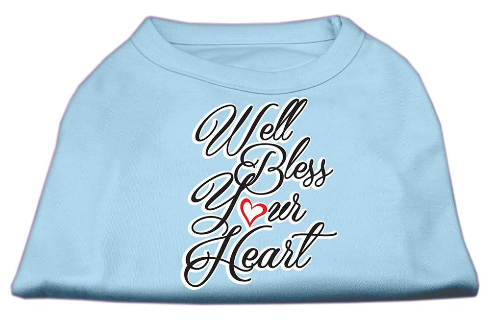 Well Bless Your Heart Screen Print Dog Shirt Baby Blue XS (8)