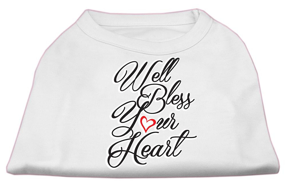 Well Bless Your Heart Screen Print Dog Shirt White XXXL (20)