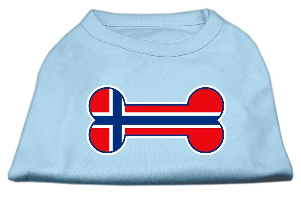 Bone Shaped Norway Flag Screen Print Shirts Baby Blue M (12)