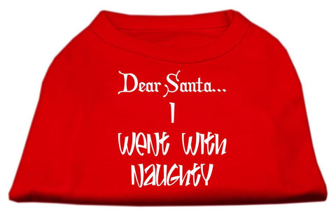 Dear Santa I Went with Naughty Screen Print Shirts Red Lg (14)