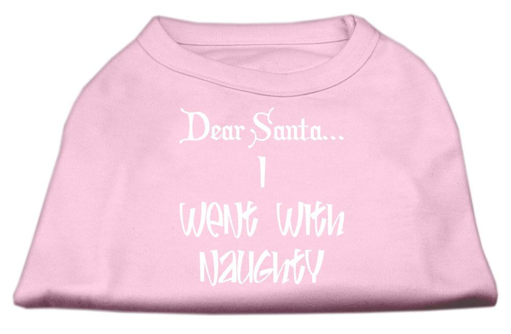 Dear Santa I Went with Naughty Screen Print Shirts Light Pink XXXL (20)