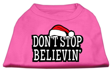 Don't Stop Believin' Screenprint Shirts Bright Pink XS (8)