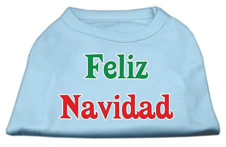 Feliz Navidad Screen Print Shirts Baby Blue L (14)