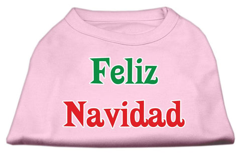 Feliz Navidad Screen Print Shirts Light Pink XS (8)