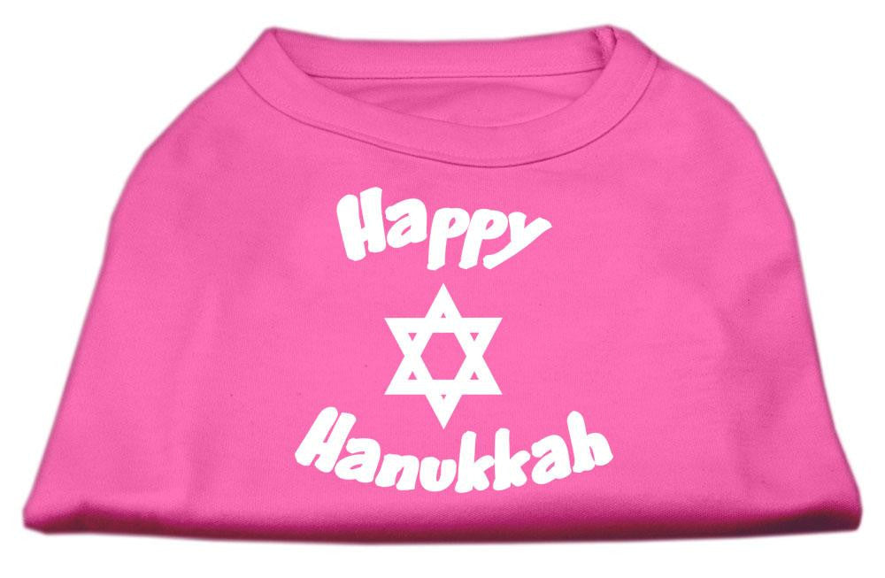 Happy Hanukkah Screen Print Shirt Bright Pink XL (16)