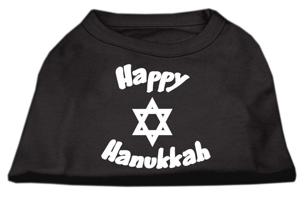 Happy Hanukkah Screen Print Shirt Black  XS (8)