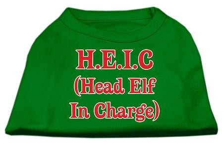 Head Elf in Charge Screen Print Shirt Emerald Green XL (16)