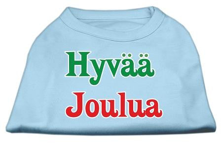 Hyvaa Joulua Screen Print Shirt Baby Blue M (12)